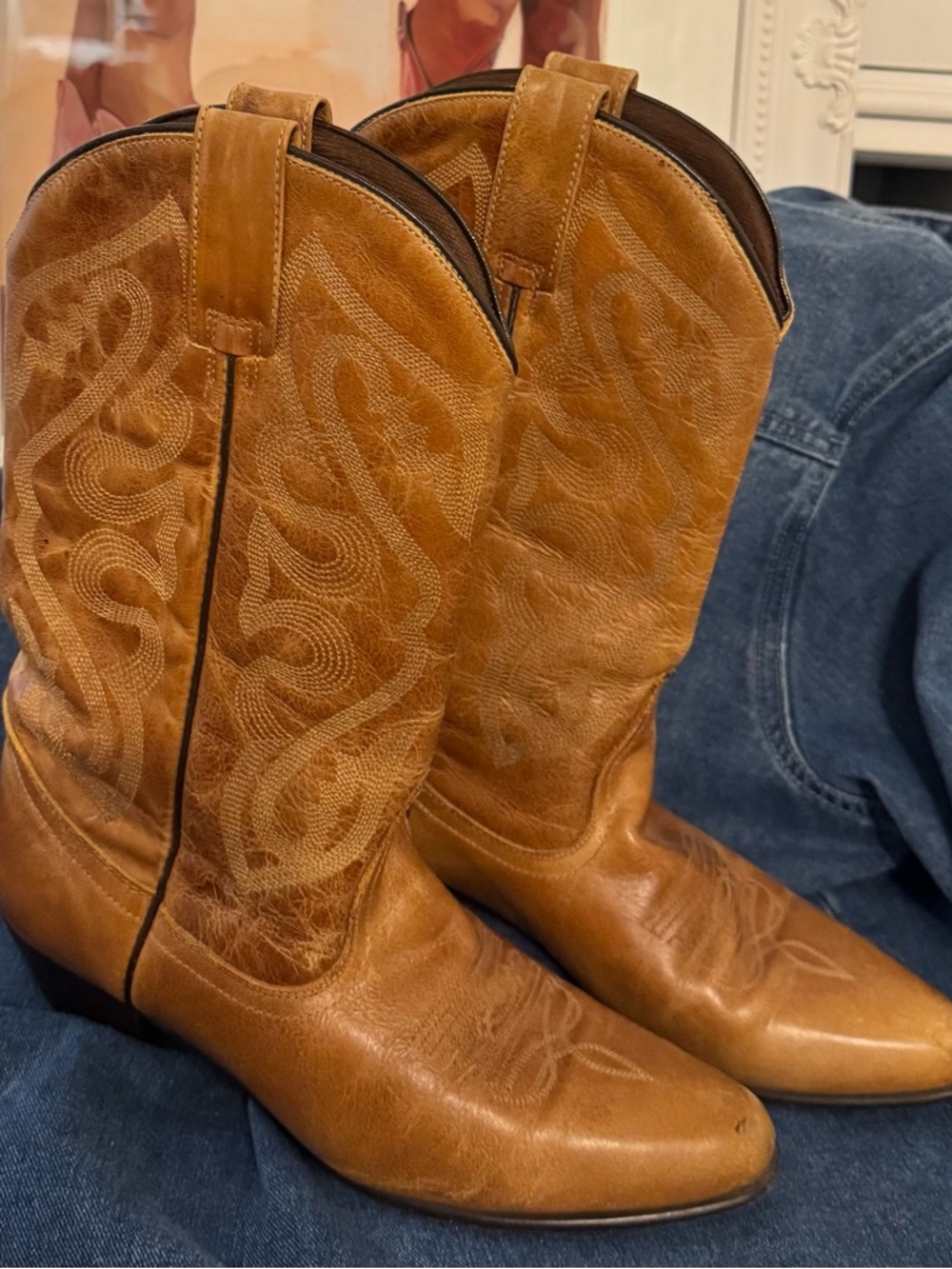 Women’s Vintage Classic Tan Western Cowboy Boots